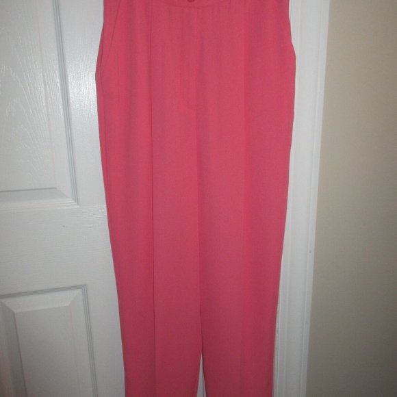 PANT SUIT - Joan Leslie - Short Sleeve - Salmon Pink - Sz 8P - Petite - NWT - Picture 5 of 7